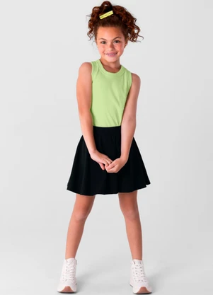 Brandili - Blusa Regata Básica Menina de Ribana Verde - BRANDILI