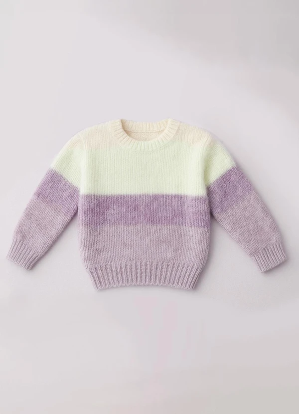 Anadoda - Blusa Trico Inantil de Pelinho Lilas e Off 3