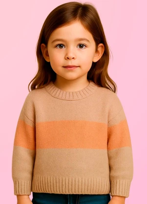 Anadoda - Blusa Tricoinfantil de Pelinho  Rosa - ANADODA