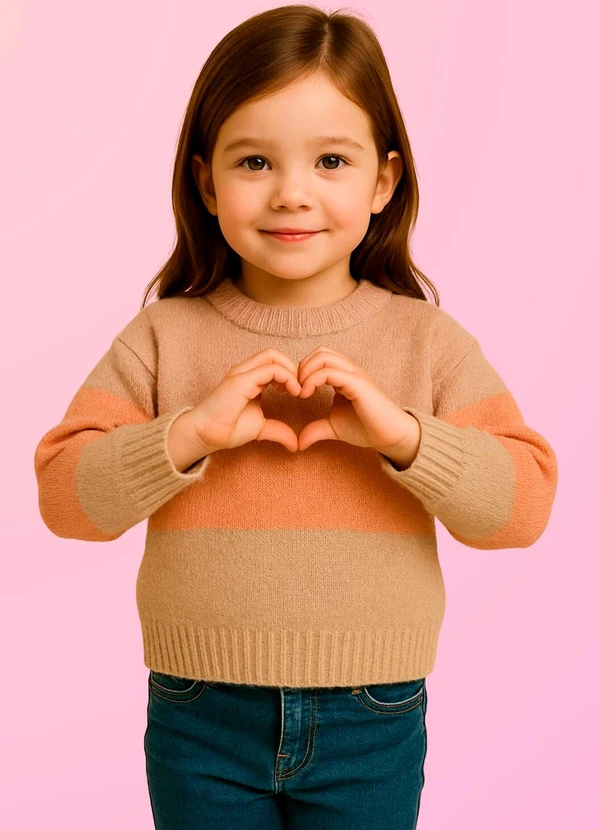 Anadoda - Blusa Tricoinfantil de Pelinho  Rosa 3