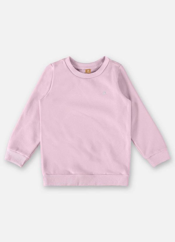Up Baby - Blusão Básico em Moletom Infantil Rosa