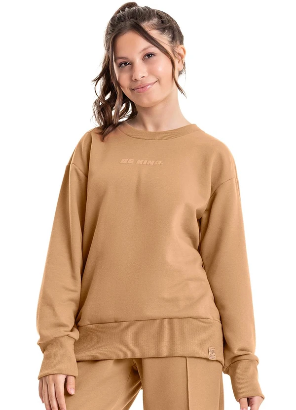 Gloss - Blusão Básico em Moletom Juvenil Marrom