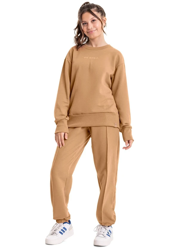 Gloss - Blusão Básico em Moletom Juvenil Marrom 2