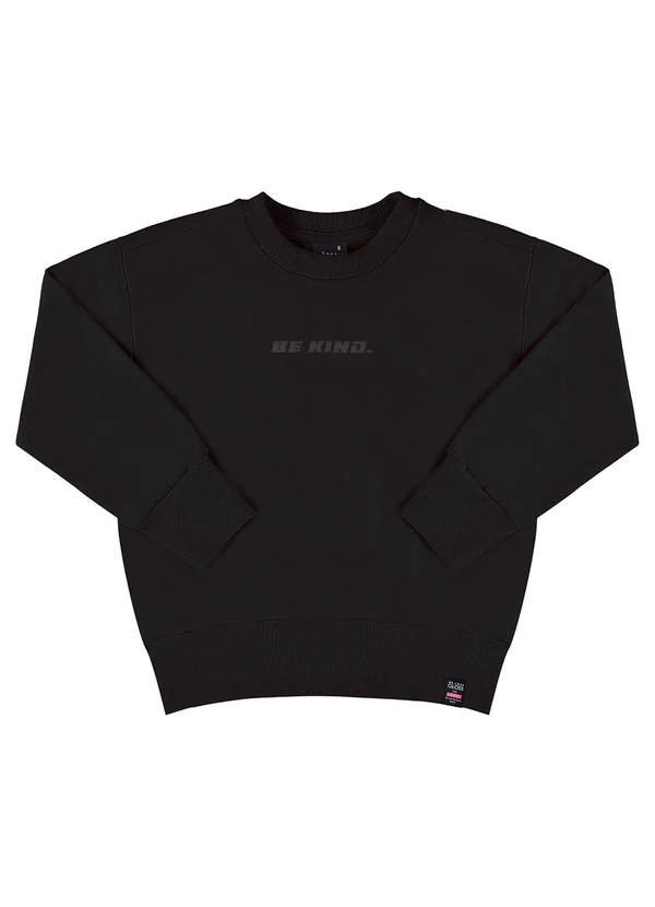 Gloss - Blusão Básico em Moletom Juvenil Preto