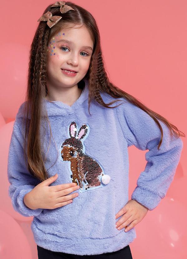 Cativa Kids - Blusão Bordado Lantejoulas Peluciado Roxo 1
