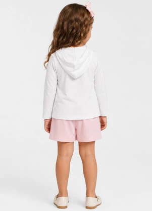 Secret Glam - Blusão com Capuz Infantil Feminino Branco - SECRET GLAM