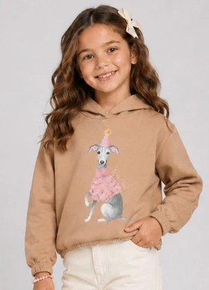 Trick Nick - Blusão com Capuz Infantil Feminino Marrom - TRICK NICK
