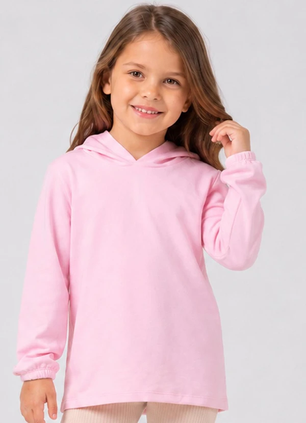 Select - Blusão com Capuz Infantil Feminino Rosa