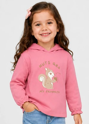Select - Blusão com Capuz Infantil Feminino Rosa - SELECT