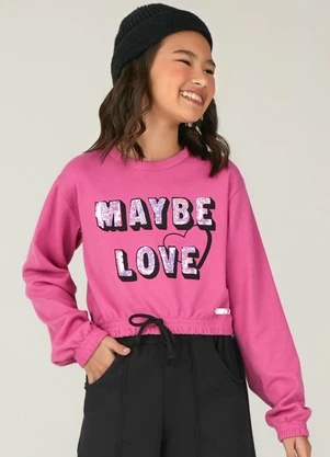 Abrange - Blusão com Paetê Rosa - ABRANGE