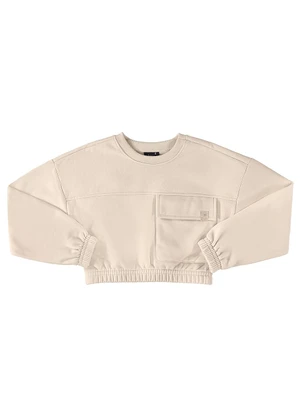 Gloss - Blusão Cropped Básico Juvenil Bege - GLOSS
