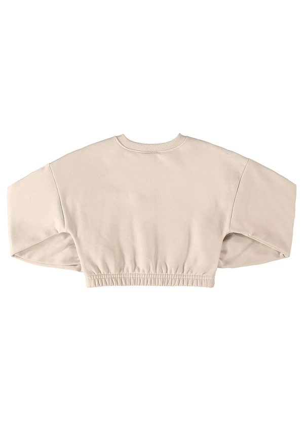 Gloss - Blusão Cropped Básico Juvenil Bege 2