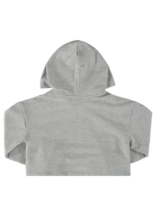 Gloss - Blusão Cropped Básico Juvenil Cinza 2