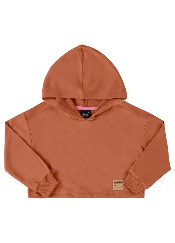 Gloss - Blusão Cropped Básico Juvenil Marrom