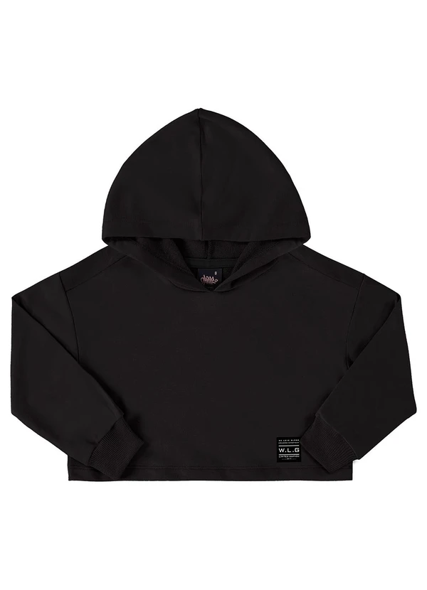 Gloss - Blusão Cropped Básico Juvenil Preto