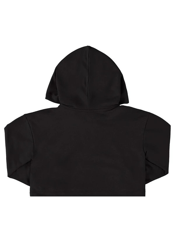 Gloss - Blusão Cropped Básico Juvenil Preto 2