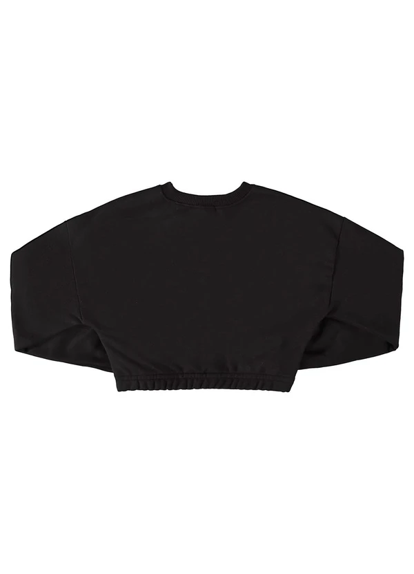 Gloss - Blusão Cropped Básico Juvenil Preto 2