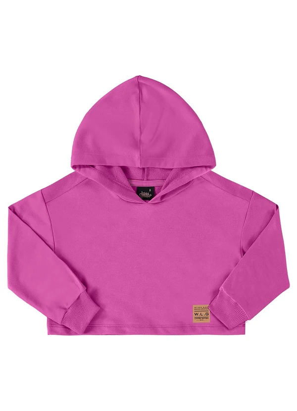 Gloss - Blusão Cropped Básico Juvenil Rosa 5