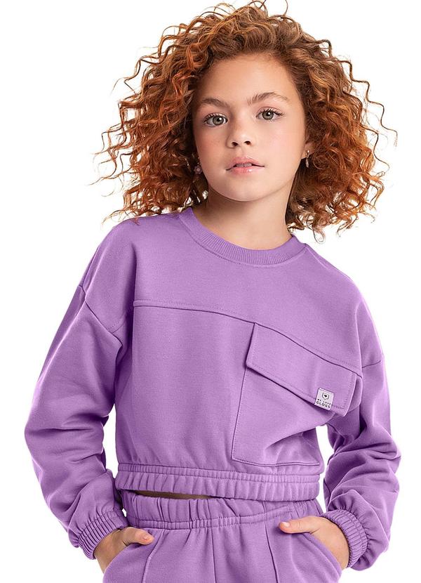 Gloss - Blusão Cropped Básico Juvenil Roxo