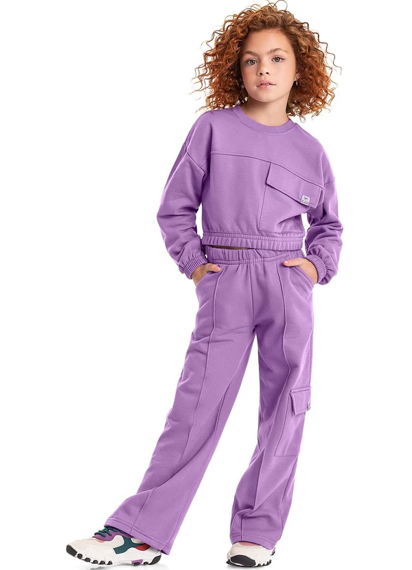 Gloss - Blusão Cropped Básico Juvenil Roxo 2