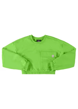 Gloss - Blusão Cropped Básico Juvenil Verde - GLOSS
