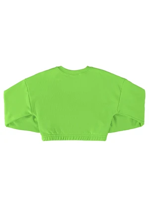 Gloss - Blusão Cropped Básico Juvenil Verde - GLOSS