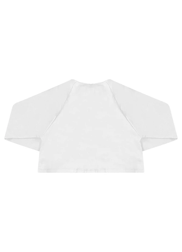 Gloss - Blusão Cropped em Molecotton Juvenil Branco 4