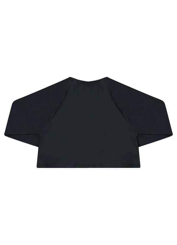Gloss - Blusão Cropped em Molecotton Juvenil Preto 4