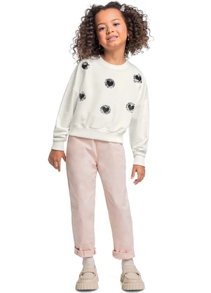 Quimby - Blusão Cropped para Menina Bege - QUIMBY