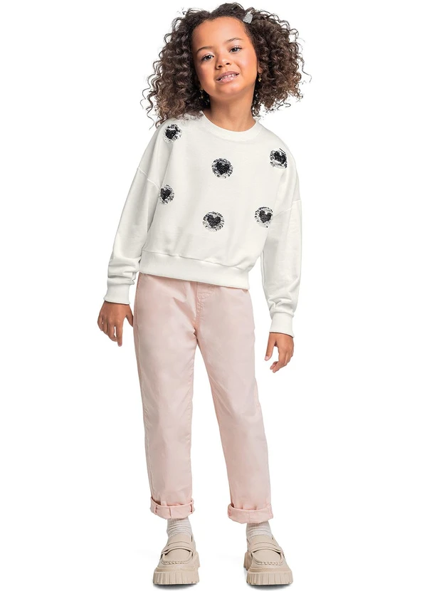 Quimby - Blusão Cropped para Menina Bege 2