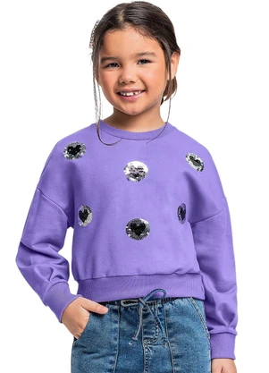 Quimby - Blusão Cropped para Menina Roxo - QUIMBY