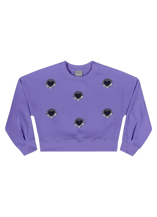 Quimby - Blusão Cropped para Menina Roxo 3