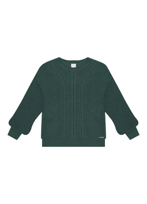 Alakazoo - Blusão de Tricô Menina com Gola Redonda Verde - ALAKAZOO