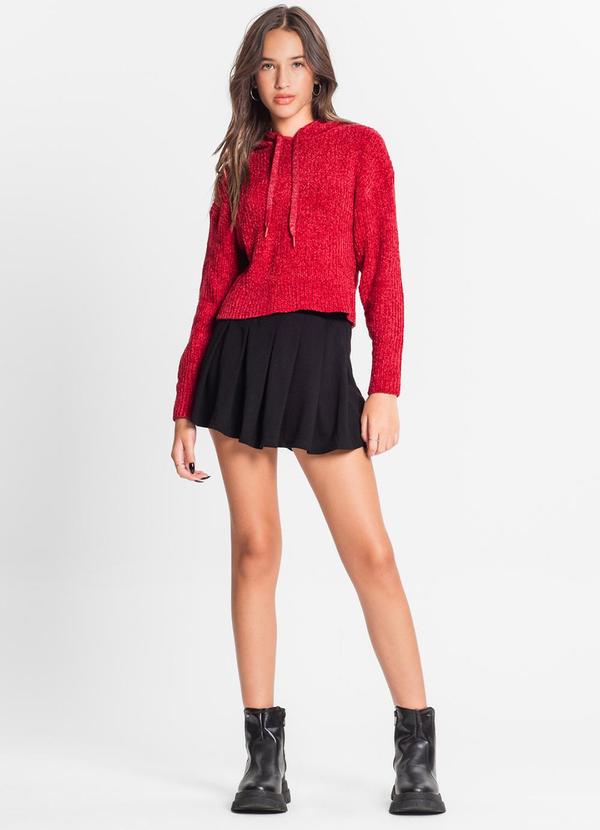 Rovitex Teen - Blusao de Tricot com Capuz Vermelho 3
