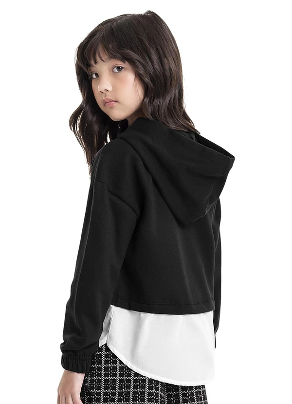 Gloss - Blusão em Moletom e Tricoline Juvenil Preto 2