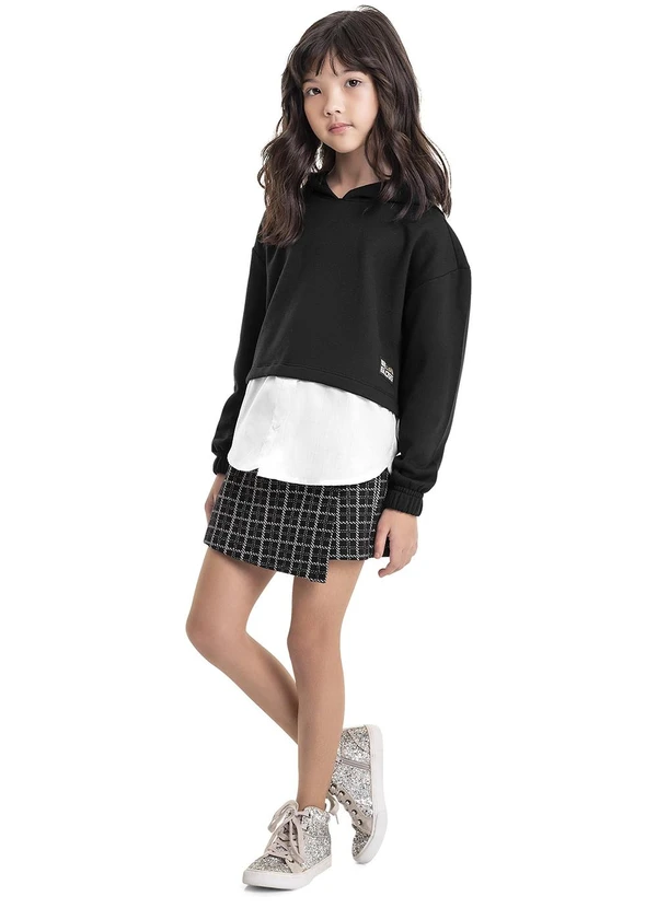 Gloss - Blusão em Moletom e Tricoline Juvenil Preto 3