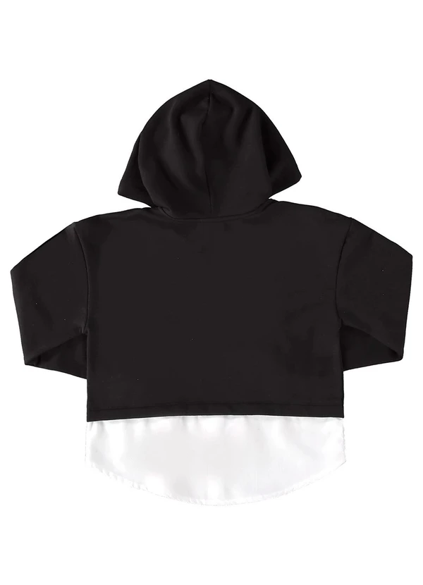 Gloss - Blusão em Moletom e Tricoline Juvenil Preto 6