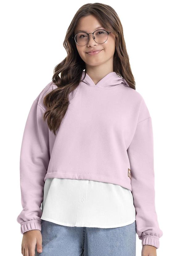 Gloss - Blusão em Moletom e Tricoline Juvenil Rosa