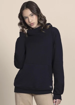 Milli e Nina - Blusão em Moletom Felpado com Gorgurinho Preto - MILLI E NINA