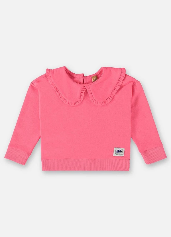 Up Baby - Blusão em Moletom Infantil Menina Rosa 3