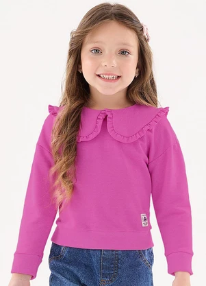 Up Baby - Blusão em Moletom Infantil Menina Roxo - UP BABY