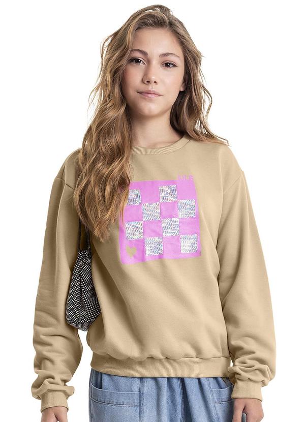 Gloss - Blusão em Moletom Juvenil Bege