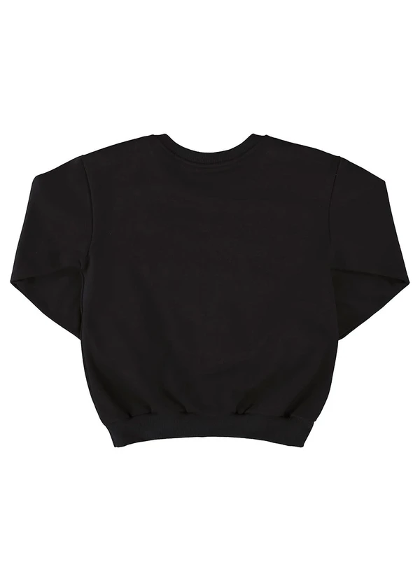 Gloss - Blusão em Moletom Juvenil Preto 4