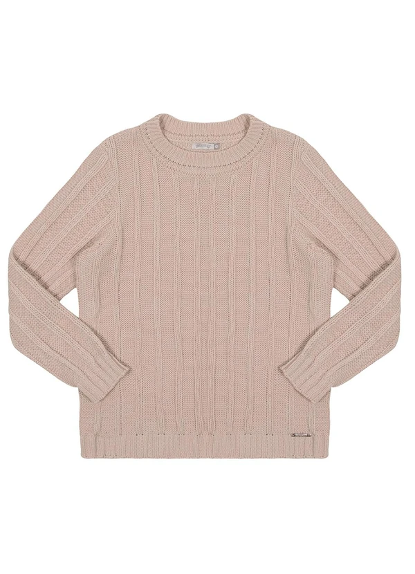 Alakazoo - Blusão em Tricô com Textura Listras Laranja