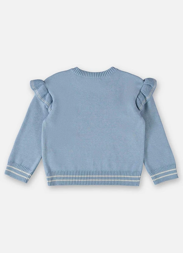 Up Baby - Blusão em Tricô Infantil Menina Azul 4