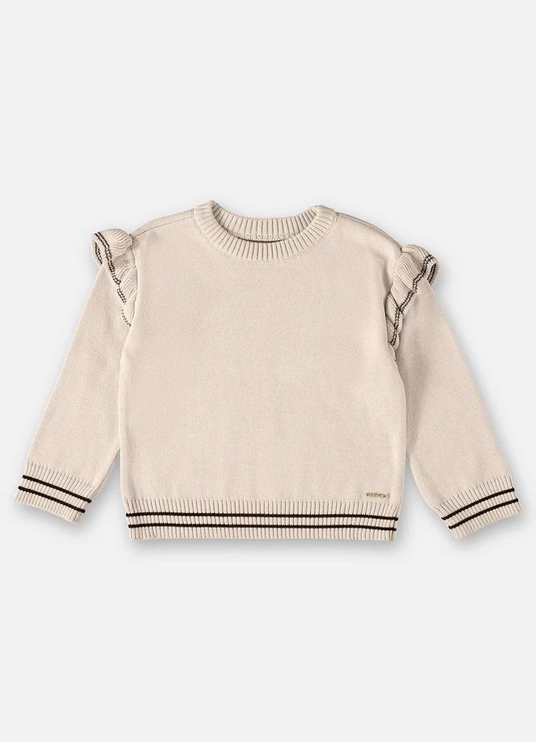 Up Baby - Blusão em Tricô Infantil Menina Bege 3