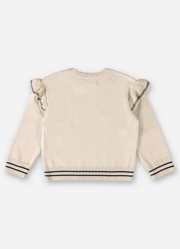Up Baby - Blusão em Tricô Infantil Menina Bege 4