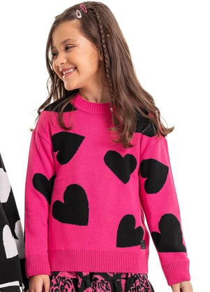 Quimby - Blusão em Tricô Infantil Menina Rosa - QUIMBY