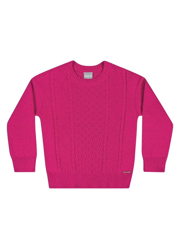 Quimby - Blusão em Tricô Infantil Menina Rosa 4