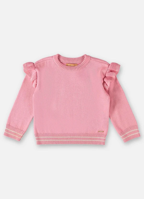 Up Baby - Blusão em Tricô Infantil Menina Rosa 3